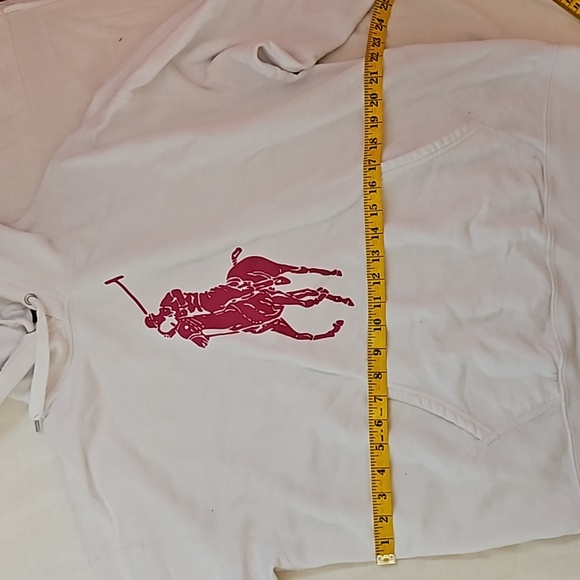 Polo Ralph Lauren White Size L Hoodie Big Polo Logo Oversized Fleece Pullover - Picture 7 of 10